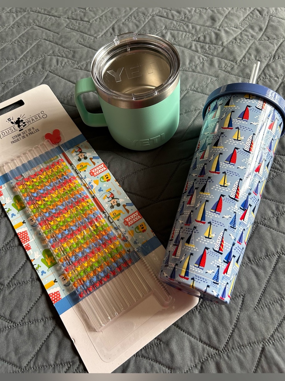 Drink Package - Yeti Mug, Sailboat Tumbler, Disney Straws